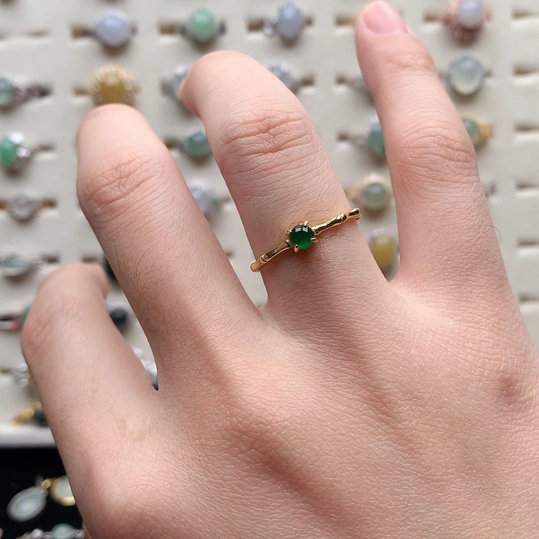 翡翠戒指银S925镶嵌0017