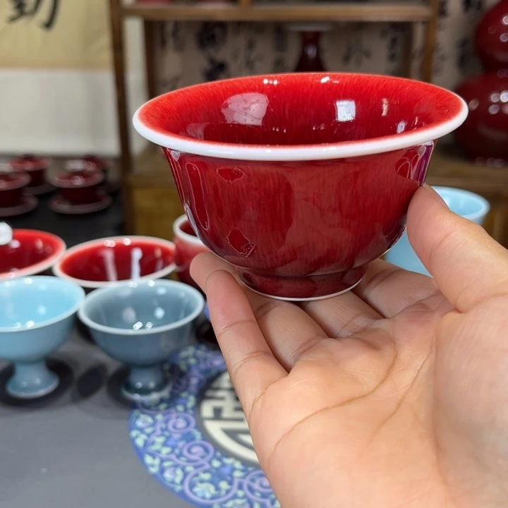 景德镇陶瓷浅行窑压手杯