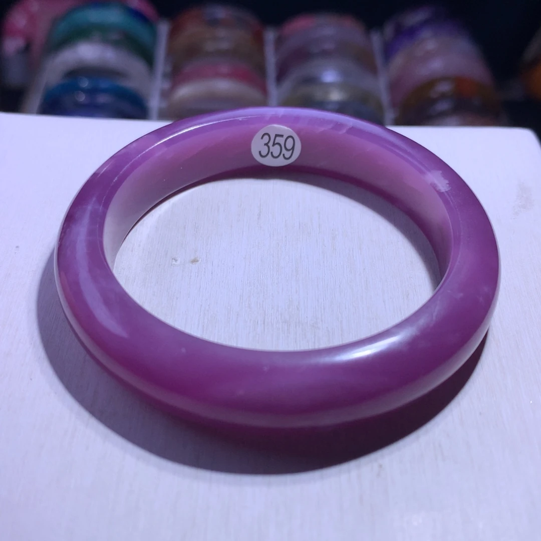 手镯银S925镶嵌水晶紫云母57.7圈359