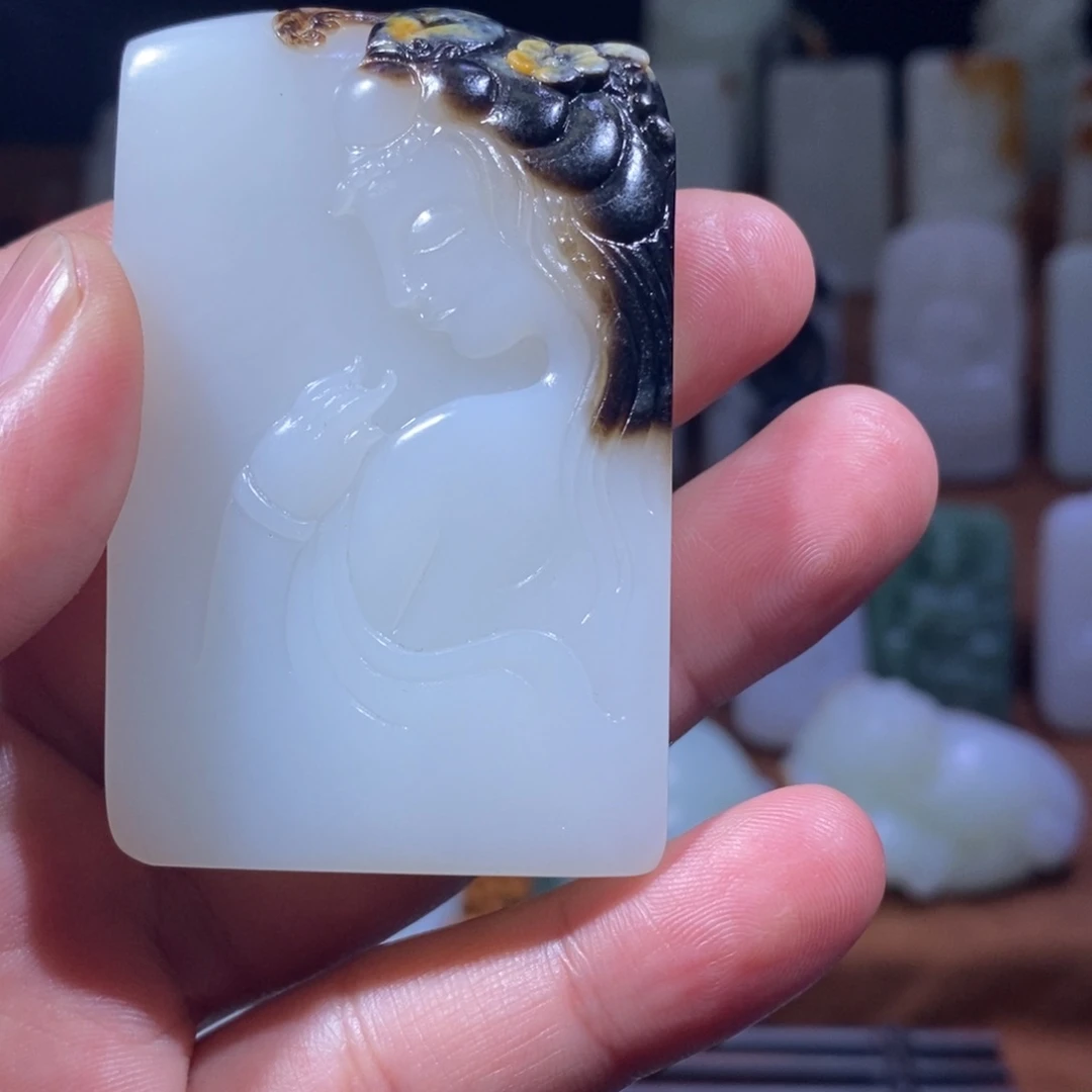 和田玉吊坠(不含链)未镶嵌过*羊