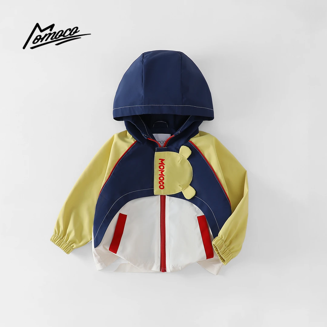 MOMOCO秋季男童百搭撞色拼接外套新款绣花字母外套77330138093