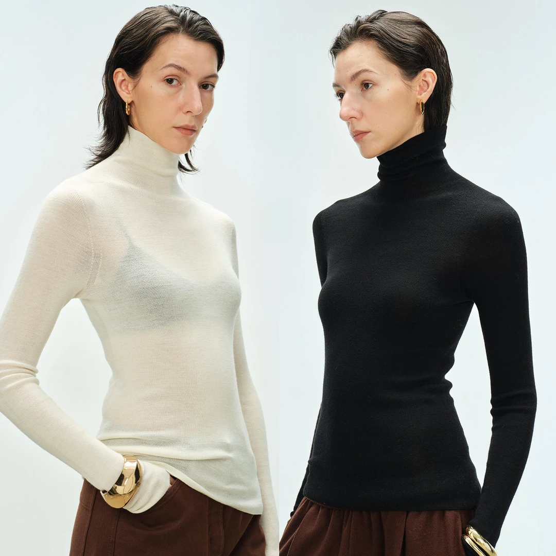 Ayuko｜升级版 德国扬子15羊绒85羊毛无缝多领型可水洗针织衫1243