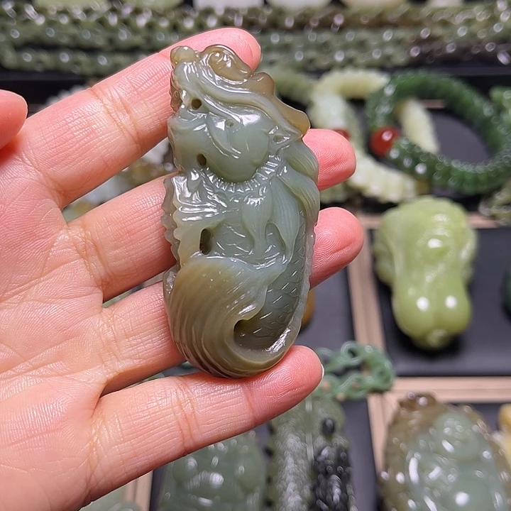 海***浪和田玉未镶嵌挂件