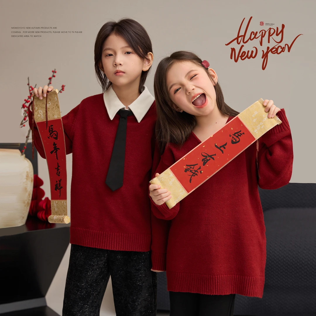 新年款【全家福】软糯亲肤宽松后幅压线基础套头毛衣 9416D/9417D