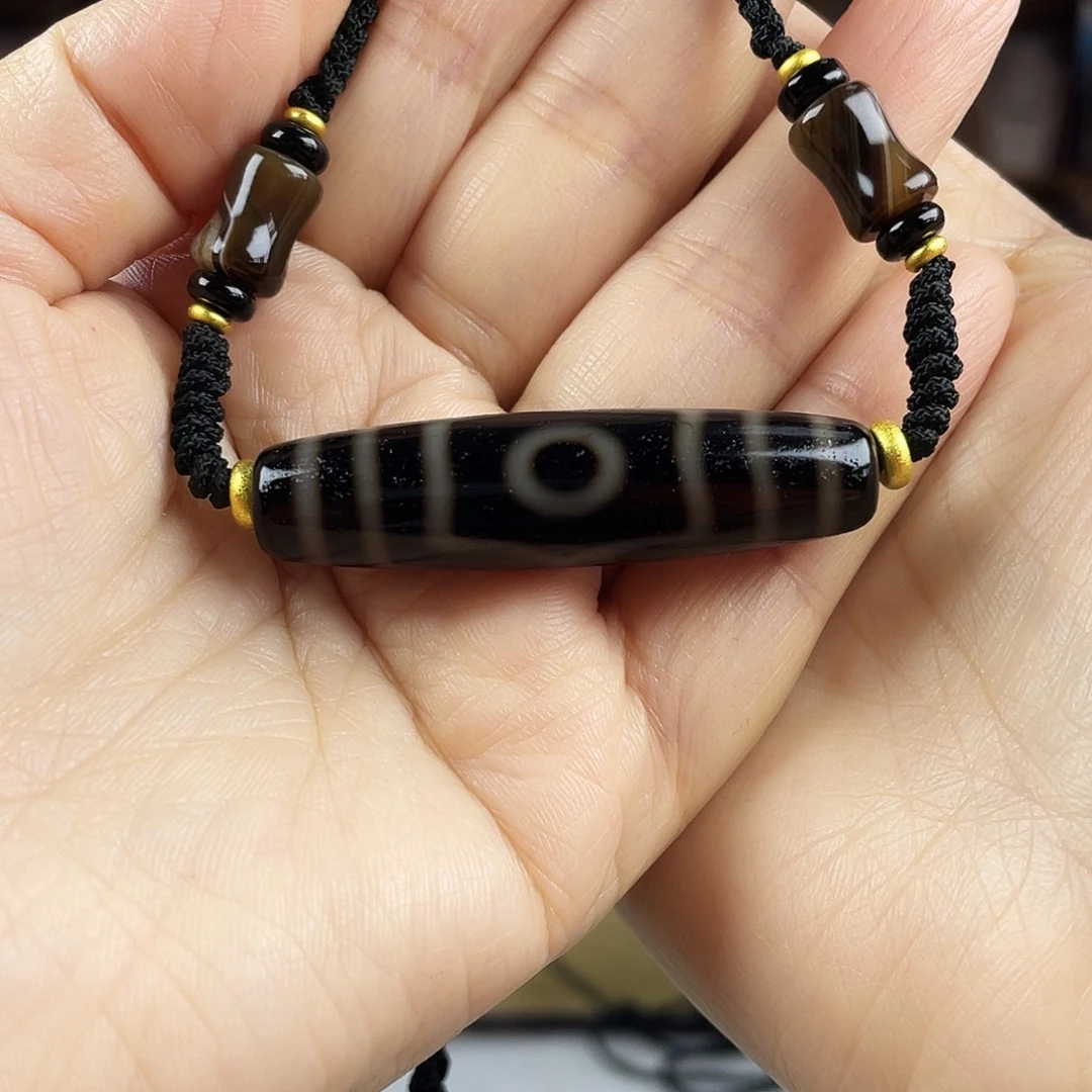 玛瑙/玉髓合金颈饰黑金