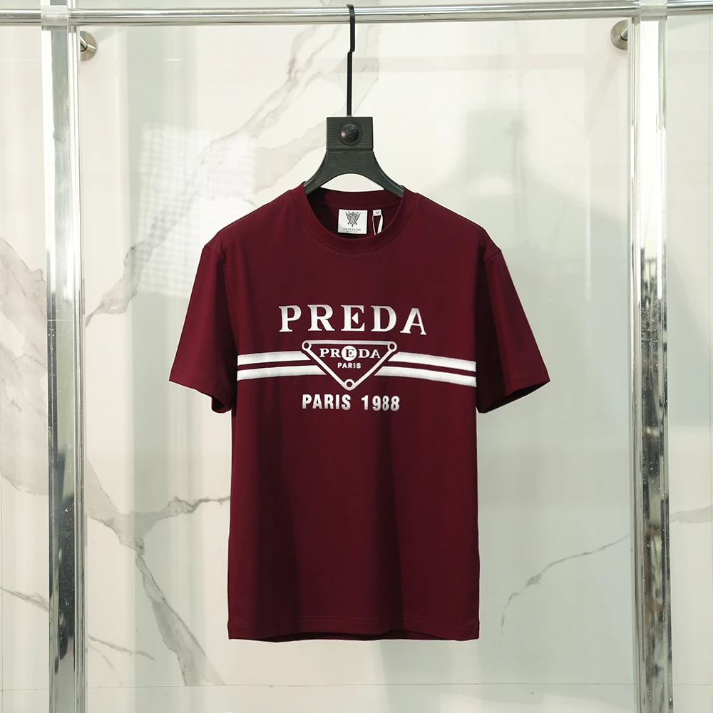 2025高品质T恤男夏季圆领时尚透气印花图案休闲运动短袖BEC8951