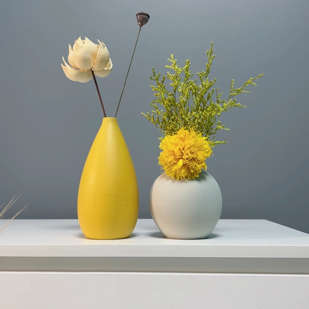 摆件景德镇手作陶瓷花瓶摆件无孔