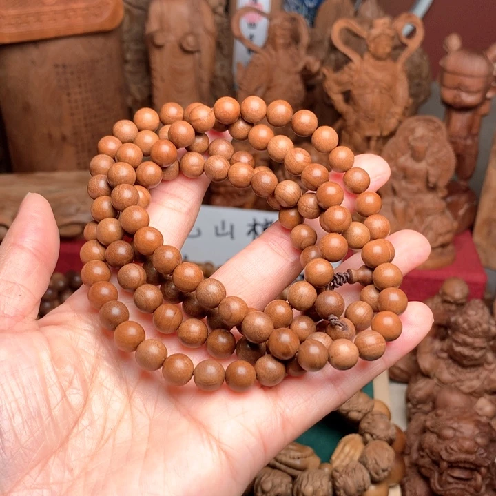 檀香木手串/手链老山檀0.8顺纹奶香微瑕