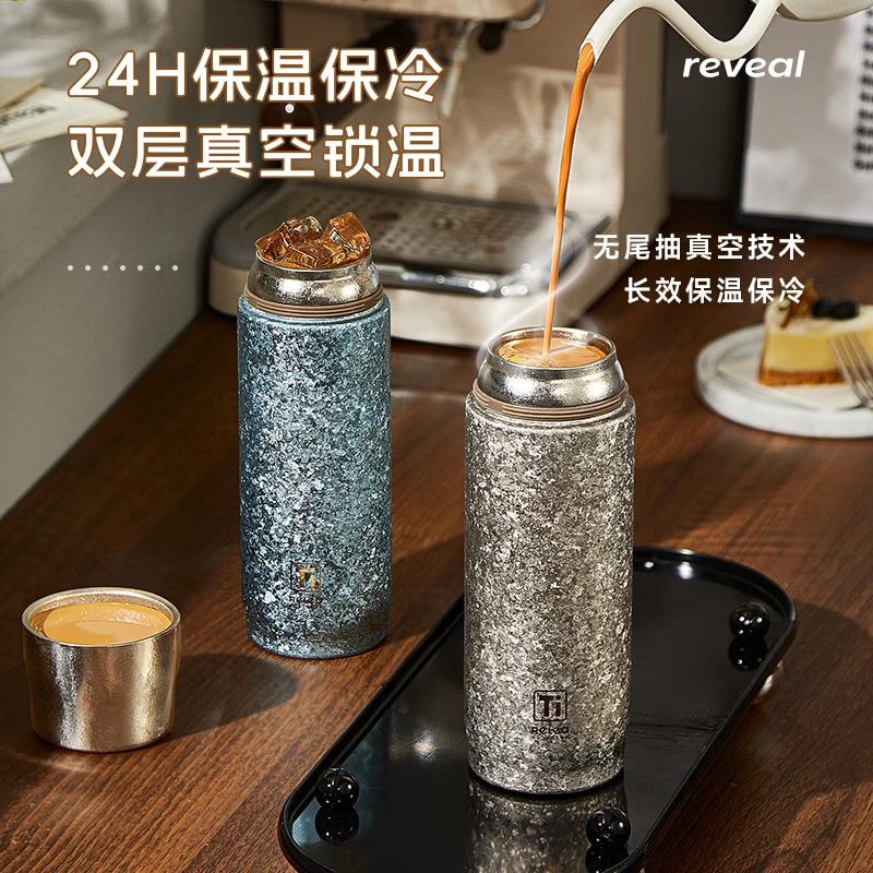 物生物保温杯大容量水杯锋钛焖泡杯高档男款防摔车载泡茶杯纯钛杯