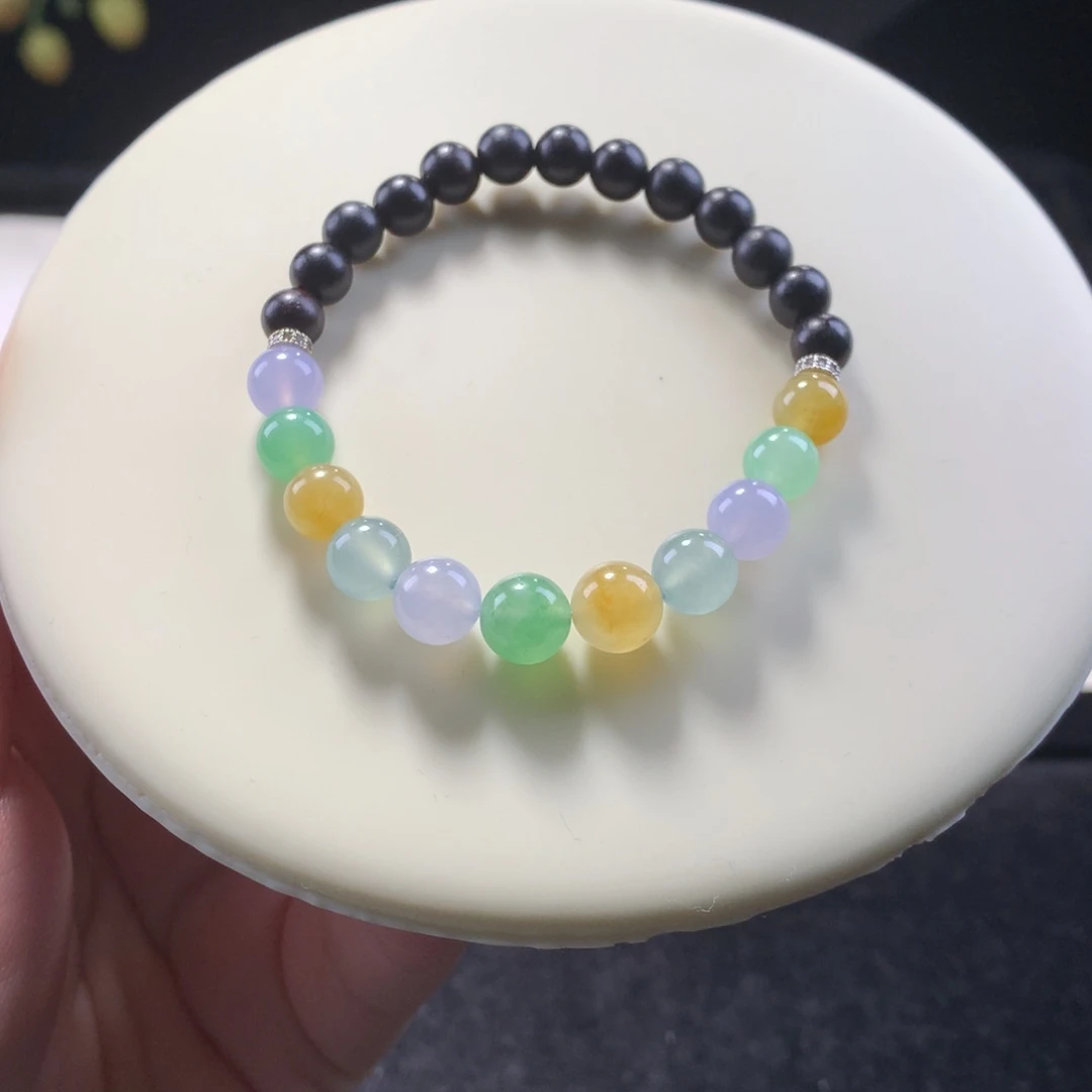 翡翠未镶嵌手串卡7糖果派对