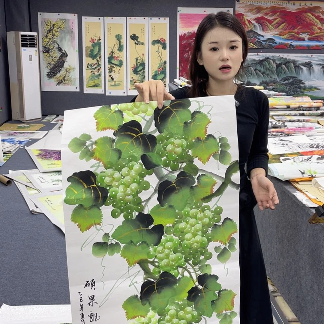 国画作品小姐姐放漏…