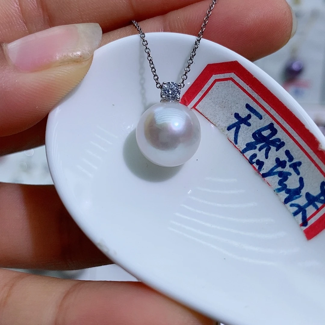 淡水珍珠银S925镶嵌吊坠(赠链)