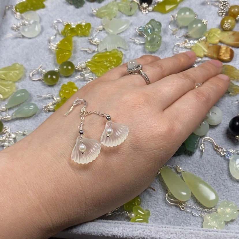 【闪购商品】蛇纹石玉挂件耳饰耳环项链未镶嵌3****7