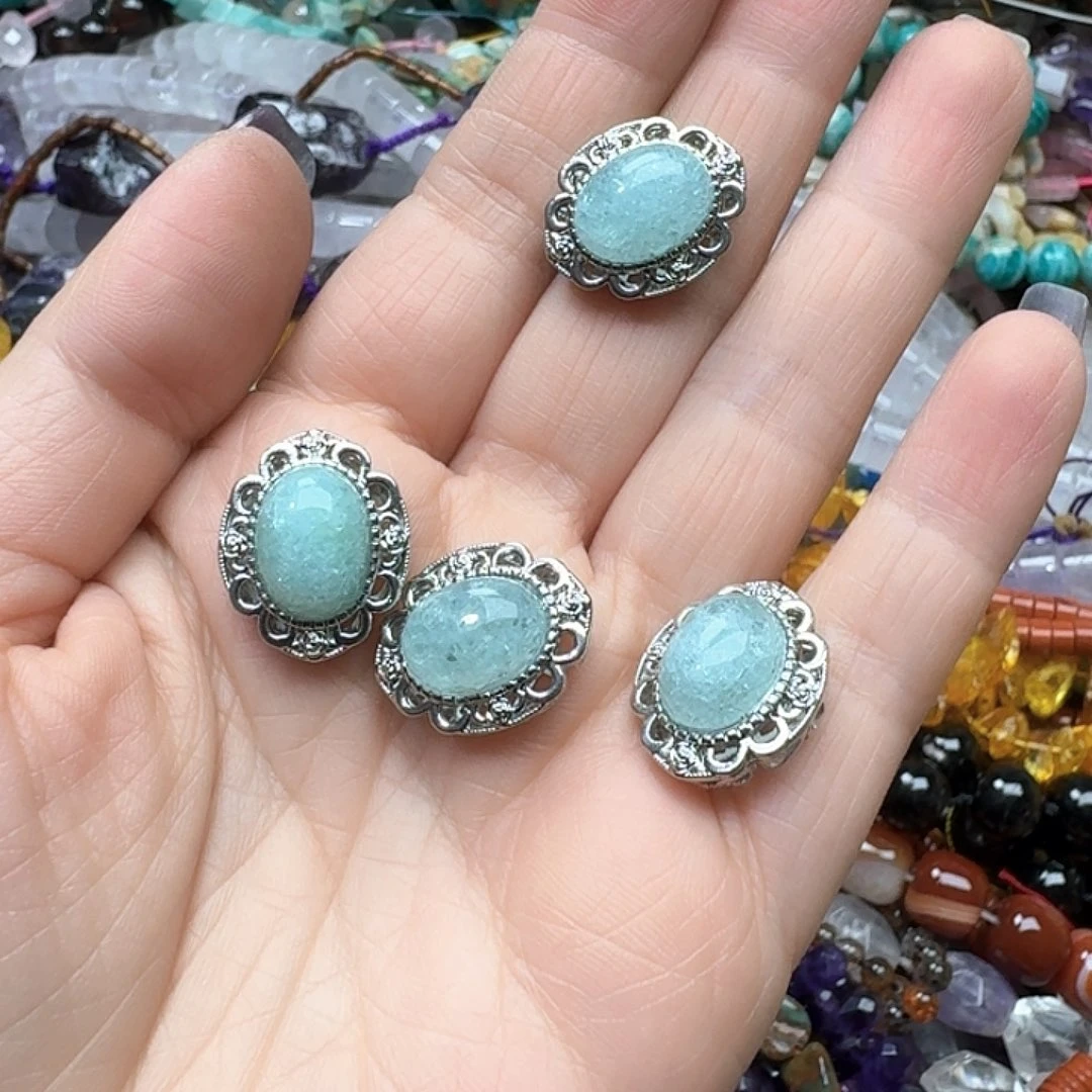 玛瑙/玉髓未镶嵌珠宝半成品一个海蓝宝魔盒