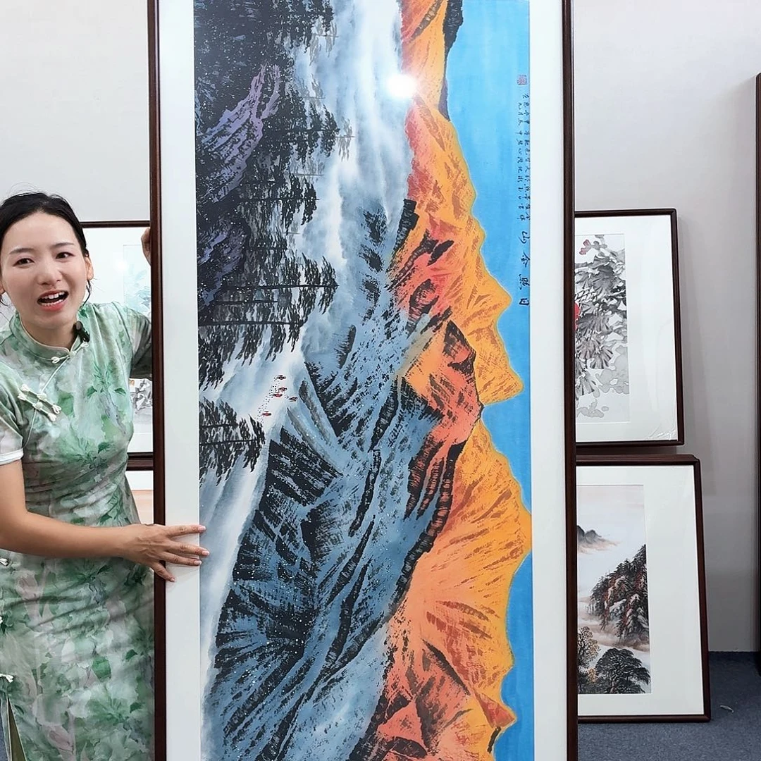 国画手绘作品210×80尺寸