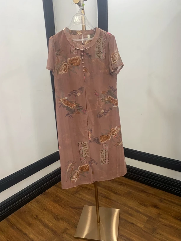 [H2389盘扣连衣裙]夏季纯色蕾丝女士时尚气质简约潮拼接裙子