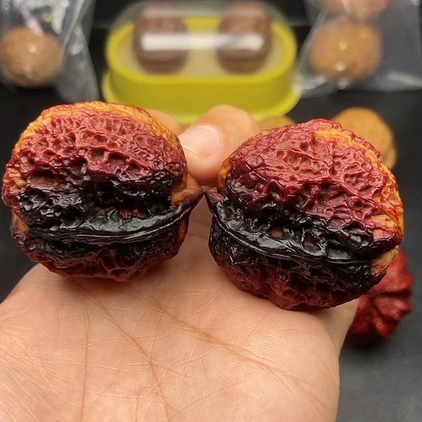 【闪购商品】把件文玩核桃40尺饕餮金蟾51克