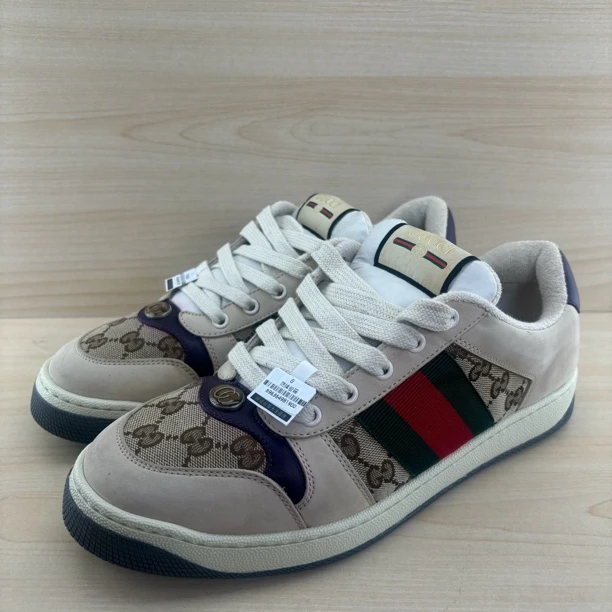 95新 GUCCI/古驰 客户寄售/Gucci 古驰Screener经典脏脏男鞋紫尾