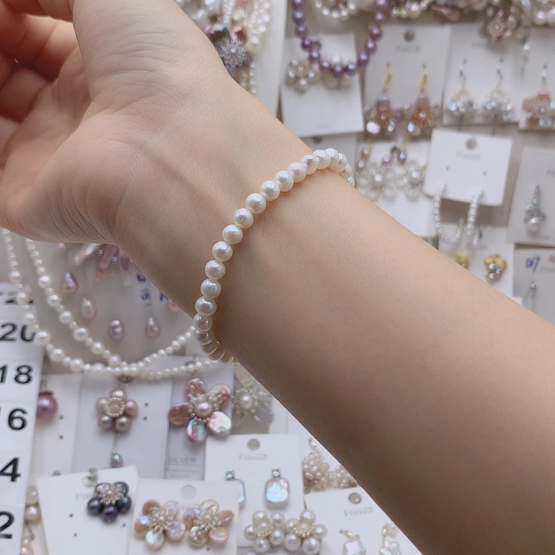 淡水珍珠耳饰银S925镶嵌