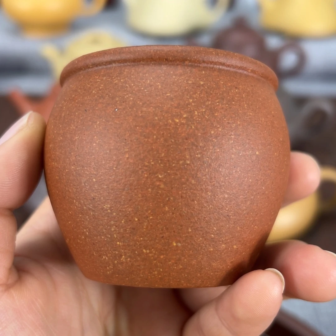 紫砂茶壶红降破矿料杯