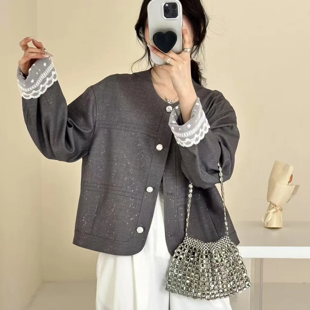 〖铃铛精选〗小香芬蕾丝花边外套5803