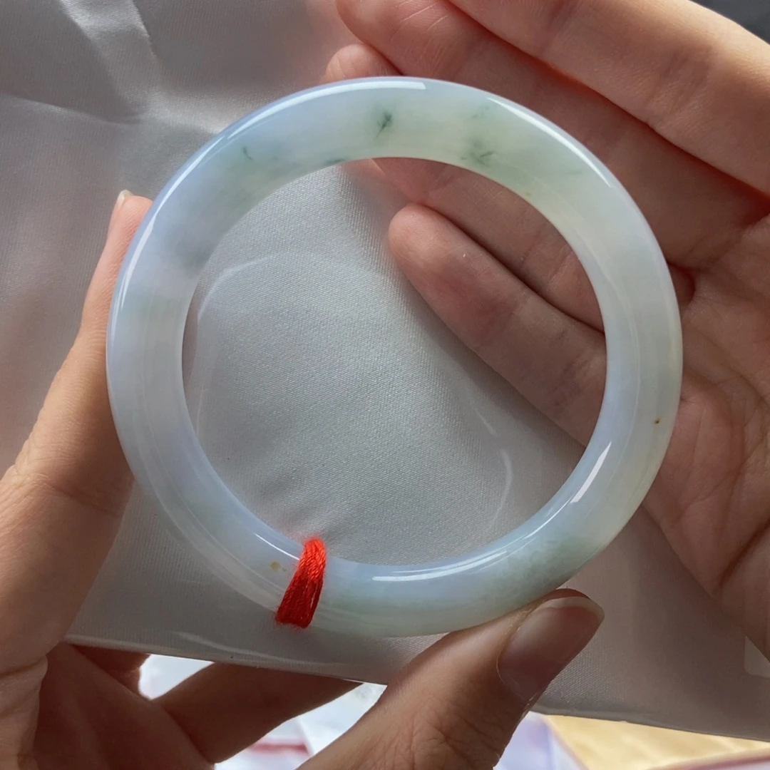 翡翠未镶嵌手镯56圆条