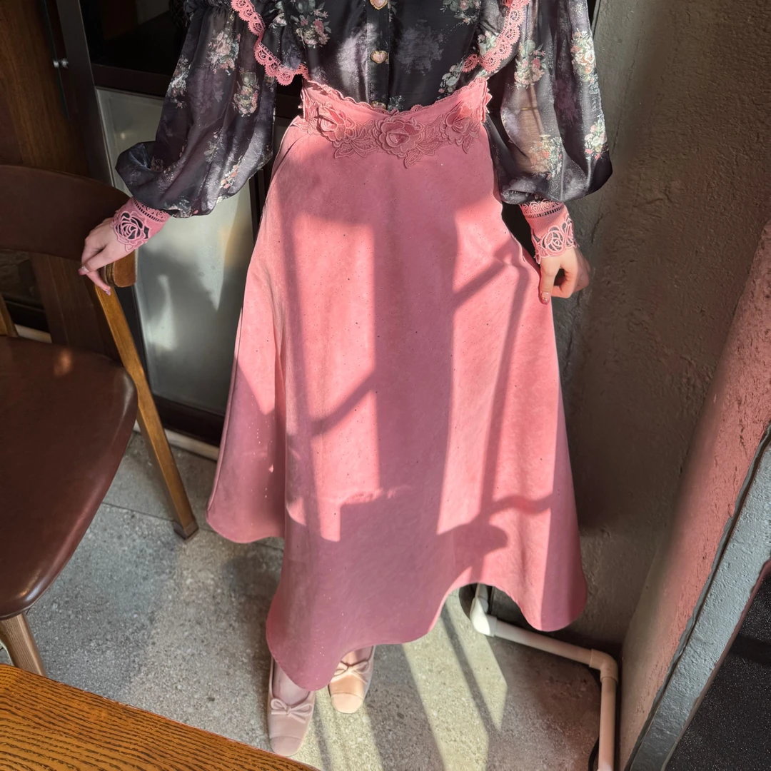 【一生罗曼】法式新款女设计感高级大摆中长款a字裙B1245