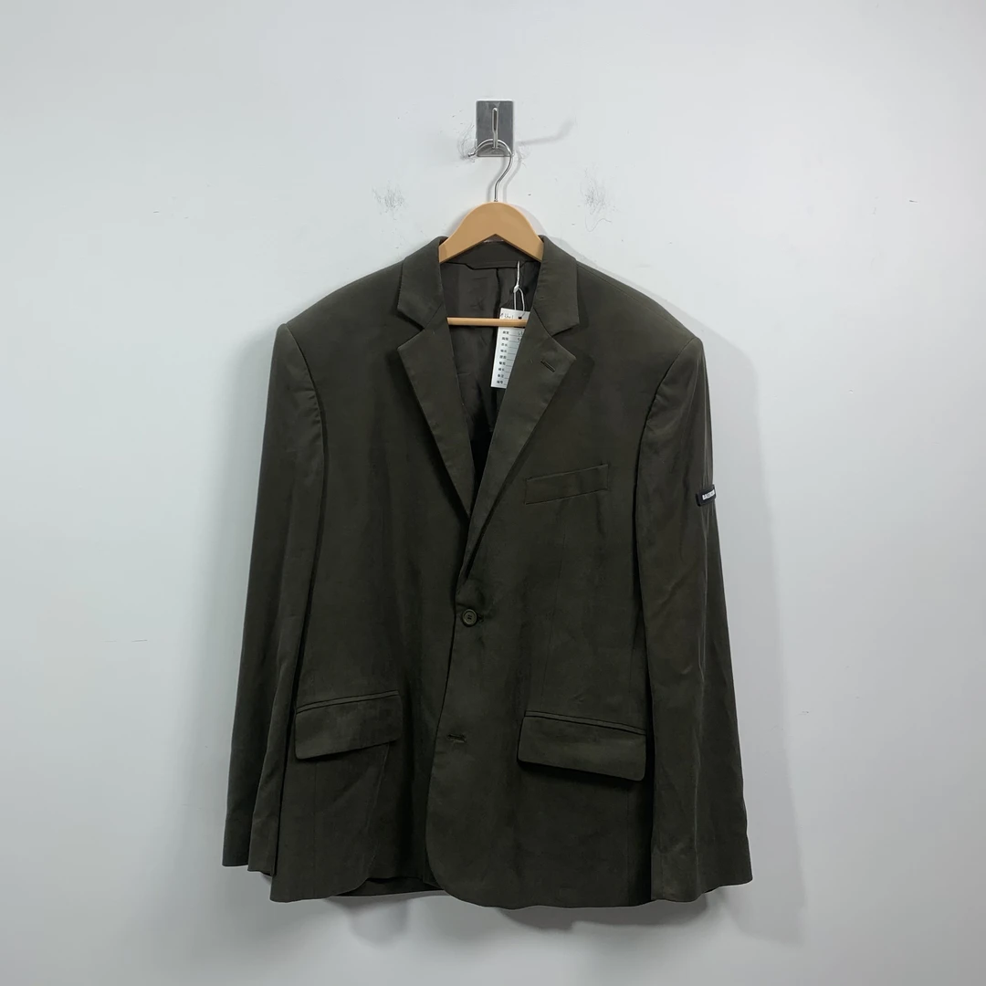 99新 Balenciaga/巴黎世家 军绿色手臂logo西服外套 36码 准新