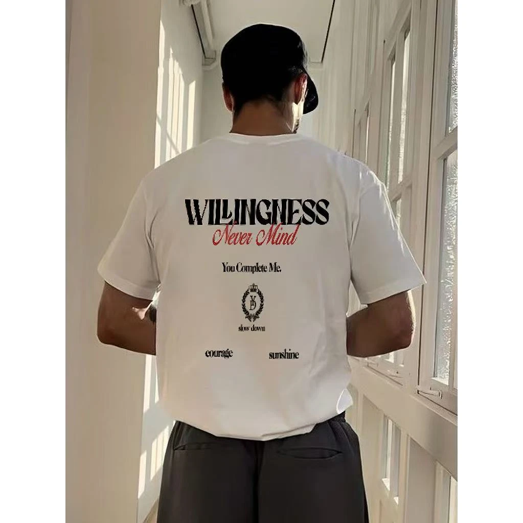 【UNBOXED】美式英文字母印花T恤春夏新品街头复古宽松男式短袖