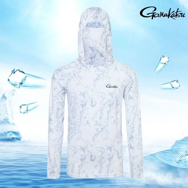 Gamakatsu伽玛卡兹冰丝防晒服男夏季轻薄透气速干海钓路亚防晒服