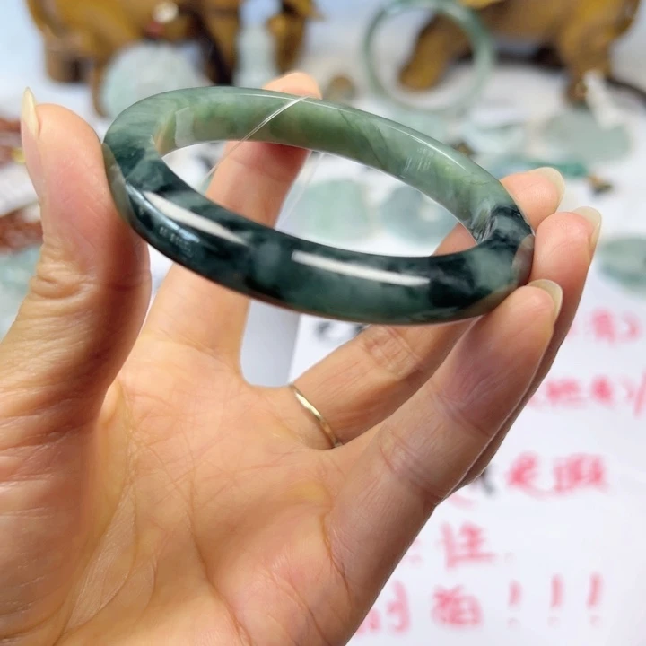 翡翠手镯未镶嵌纯天然缅甸A货翡翠手镯55