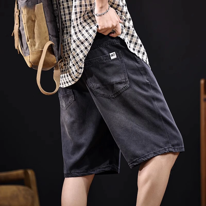 MR.MUDI/穆迪先生莱赛尔天丝潮牌牛仔短裤男士五分裤2025新款夏季