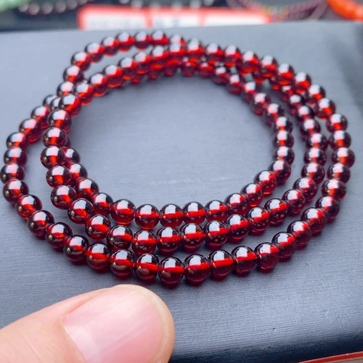 石榴石手链未镶嵌4.8毫米