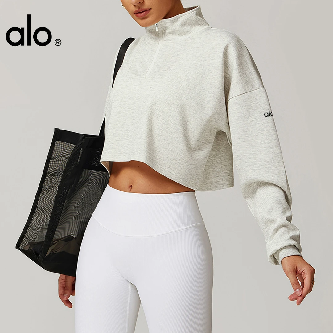Alo 高级感瑜伽服外套女健身上衣防罩衫宽松运动立领卫衣秋冬新款