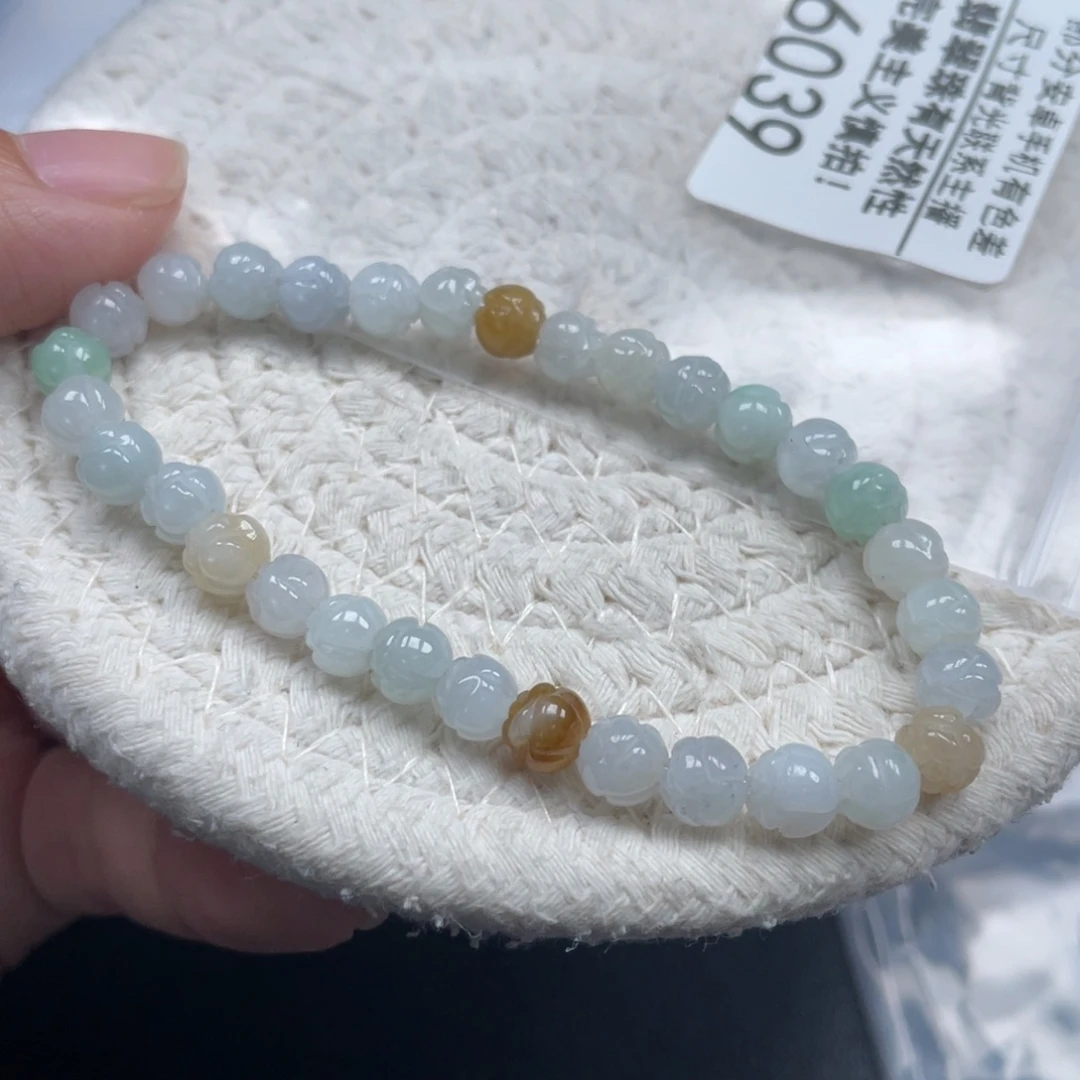 翡翠未镶嵌手链天然A货缅甸翡翠6.3