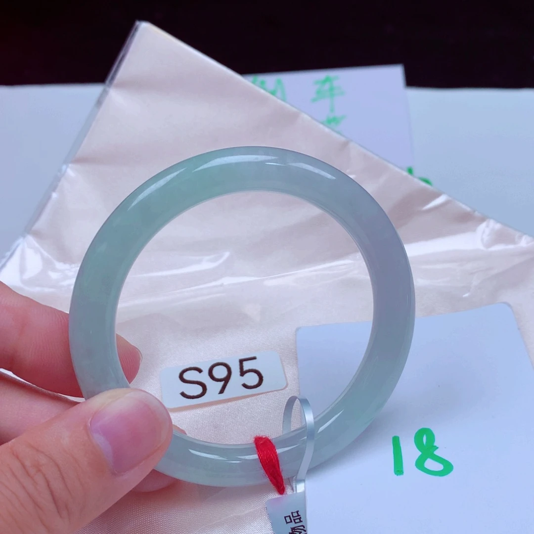 未镶嵌手镯翡翠缅甸天然A货翡翠手镯53.6圆条