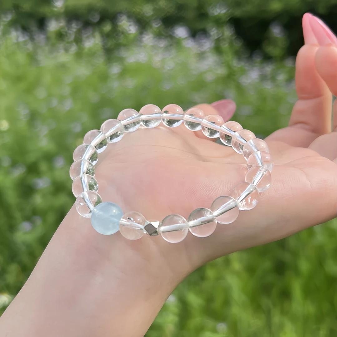 【露思同款】白水晶夏日清爽露思同款手串海蓝宝女士手链多样性发一