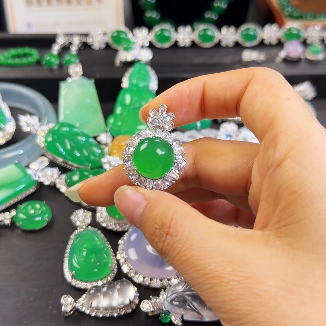 玛瑙/玉髓银S925镀金镶嵌颈饰