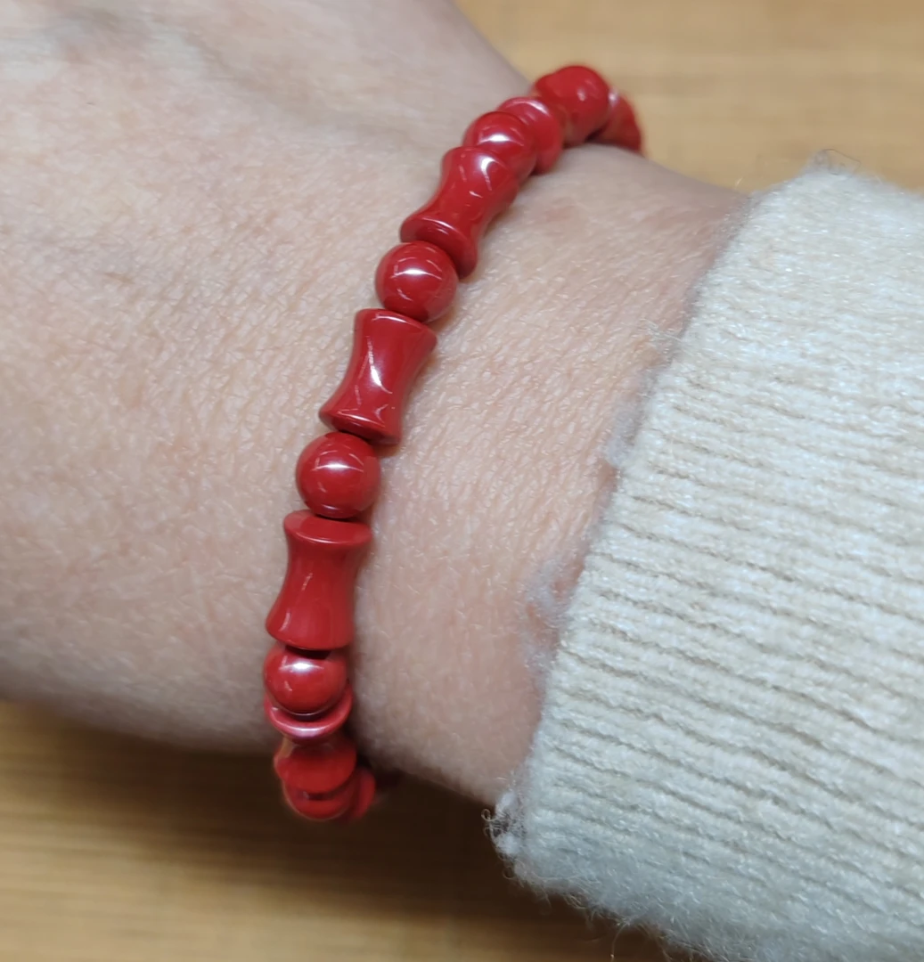含辰砂工艺品红丹朱砂高含量帝王砂竹节手串