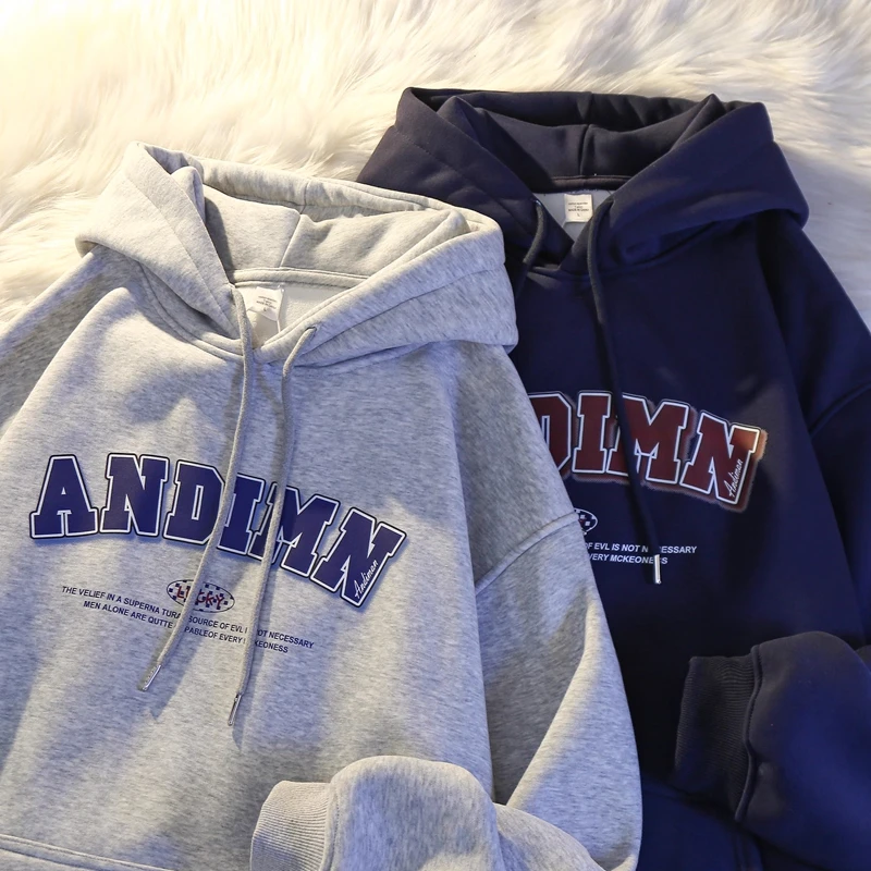 加大码300斤美式街头潮流连帽卫衣男女秋冬新款宽松显瘦重磅上衣