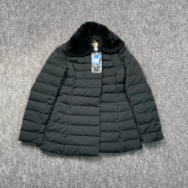 95新 MONCLER 7069/黑色内里logo满印羽绒外套/0码/95新/扣子微瑕