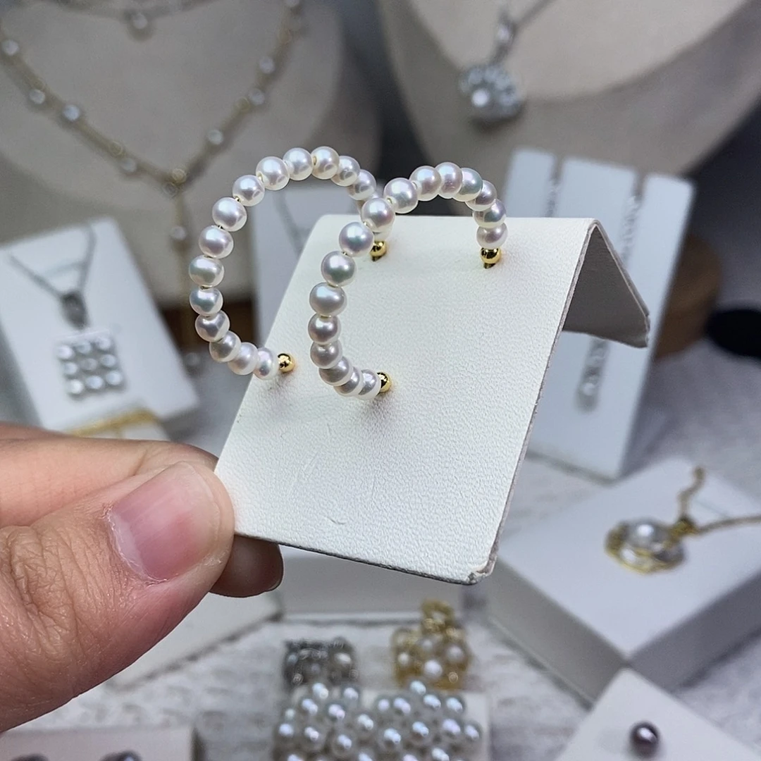 淡水珍珠耳饰银S925镶嵌