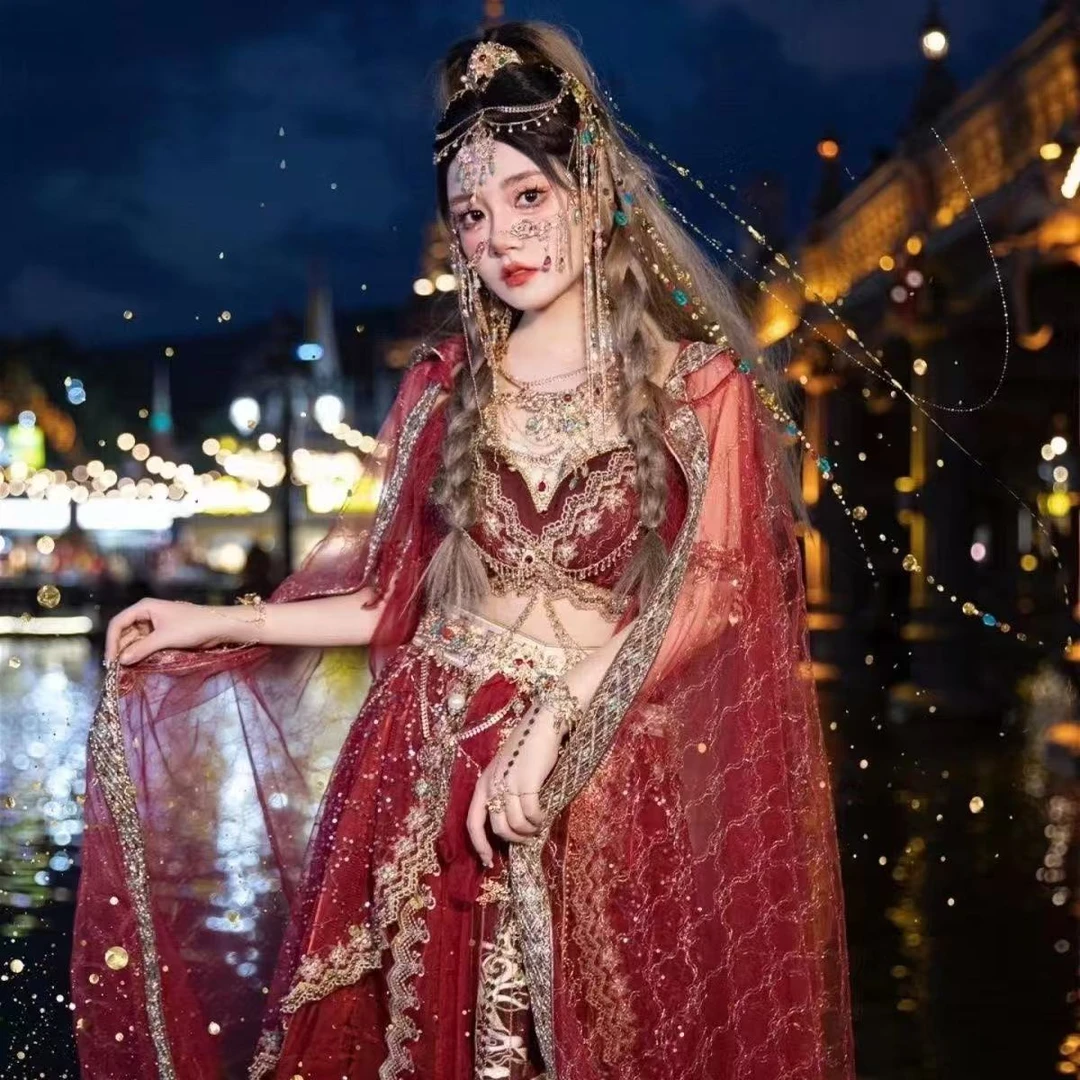 新品敦煌飞天西域风情舞蹈服【西域少女】沙漠拍摄写真旅拍网红款