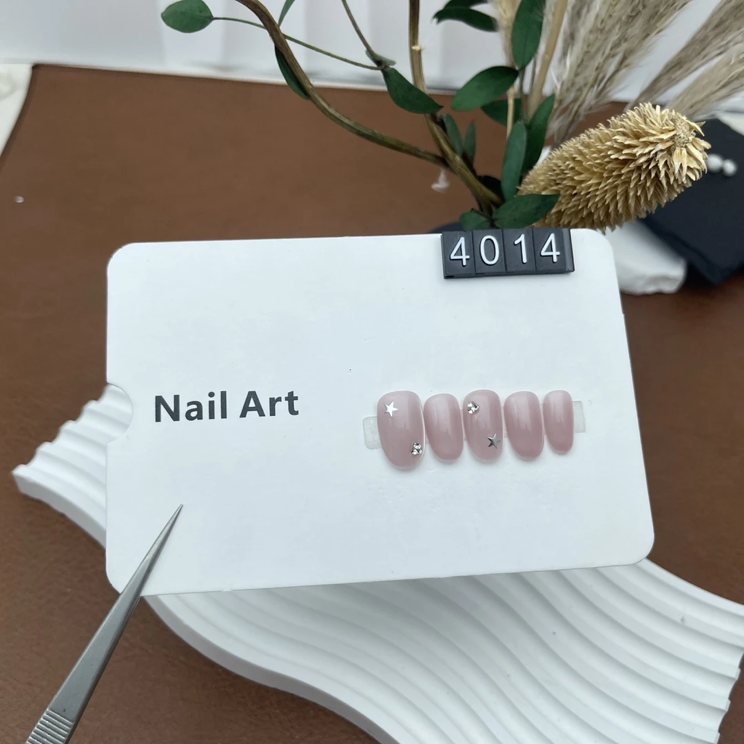 4014现货穿戴甲极光猫眼手工款式穿戴甲中长款穿戴式流行可爱冬季