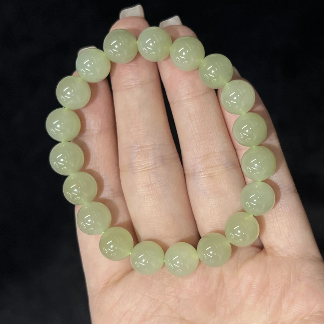 【睿泽鉴宝】和田玉晴水素圈手串 10mm JJY2326