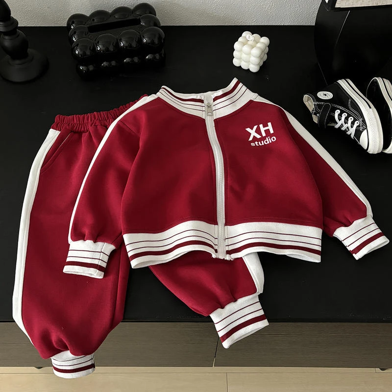 厂家批发2025儿童新款春季棉质套装亲子装男女童韩版运动俩件套