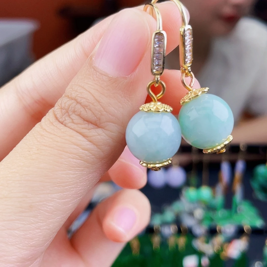 翡翠未镶嵌耳饰饰品