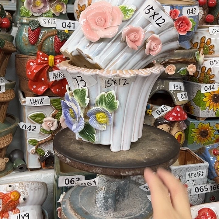 紫砂花盆粗陶材质多肉花盆