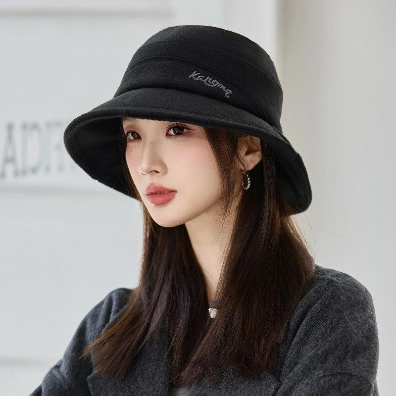 韩版帽子女款秋冬保暖高级感渔夫帽素颜显脸小盆帽大帽檐休闲百搭