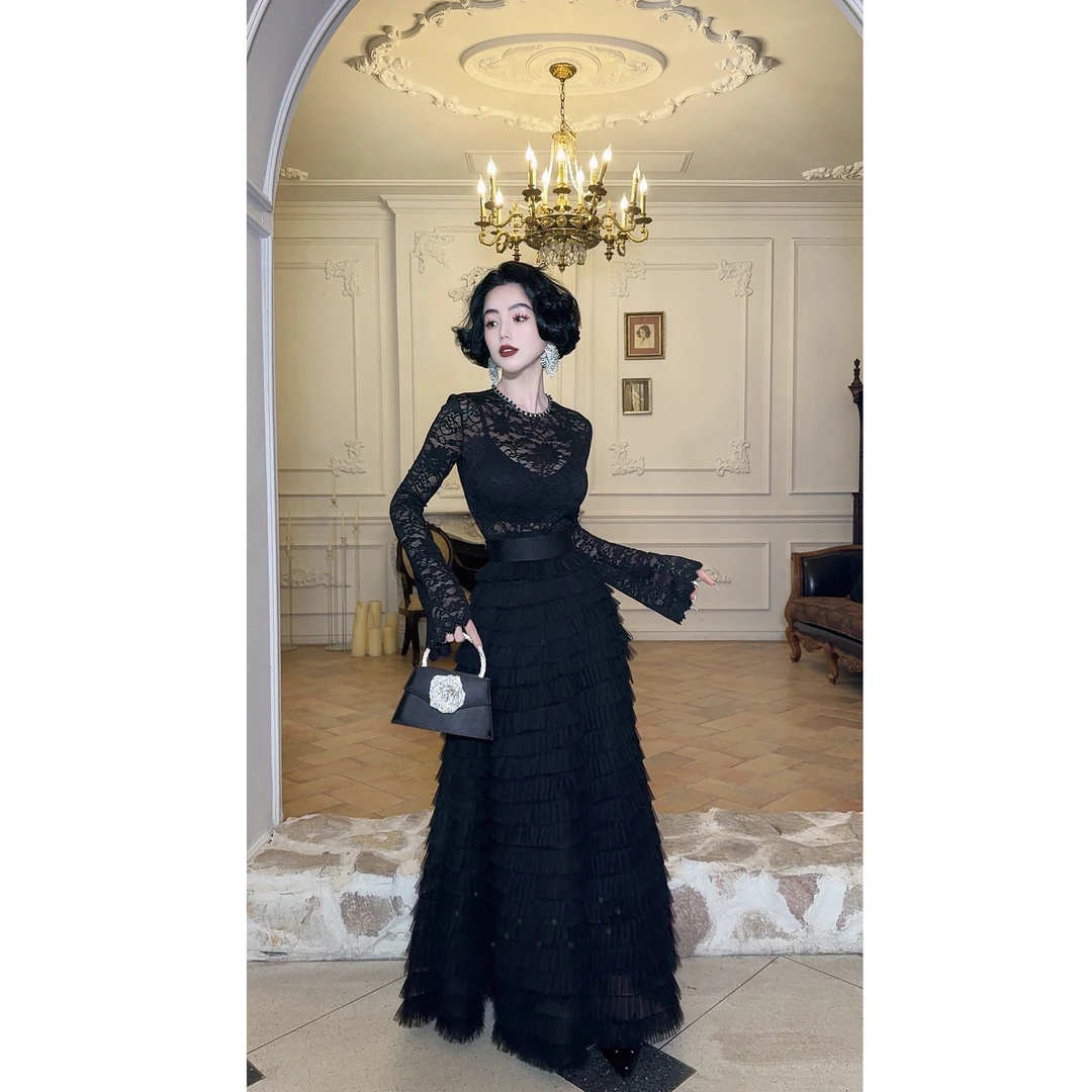 LYXJ【贵族千金】春季优雅半身裙法式气质长裙显瘦11649